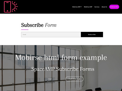 Mobirse html form example - SpaceAMP Subscribe Forms amp bootstrap freetemplate html html 5 html css mobile responsive webdesign website builder