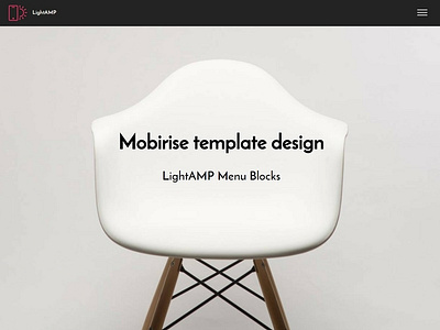 Mobirise template design - LightAMP Menu Blocks