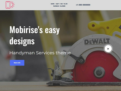 Mobirise's easy designs - Handyman Services theme best bootstrap bootstrap4 digital htmlcss mobile responsive responsivedesign templatemonster webdesign