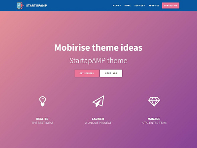 Mobirise theme ideas - StartapAMP theme