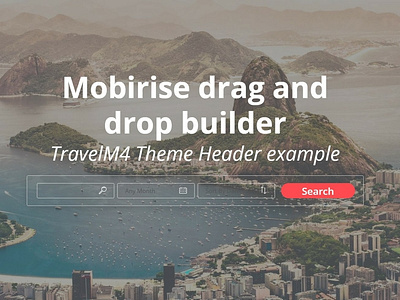 Mobirise drag and drop  builder - TravelM4 Theme Header example