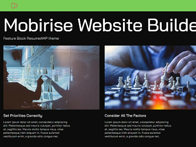 Mobirise Html5 Website Builder - Feature Block ResumeAMP theme bootstrap design free html html5 mobile responsive software webdesign website website builder website maker