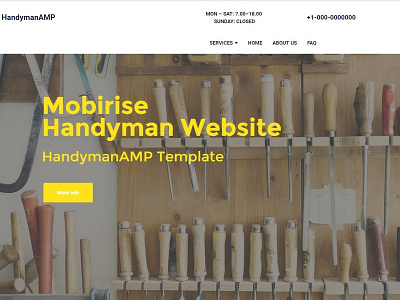 Mobirise Handyman Website - HandymanAMP Template