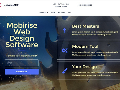 Mobirise Web Design Software - Form Block of HandymanAMP bootstrap builder design digital download free html html5 mobile mobirise responsive software template web webdesign webdevelopment website website builder website creator website maker