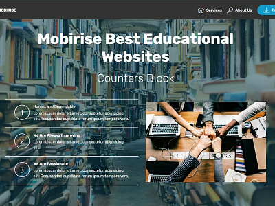 Mobirise Best Educational Websites - Counters Block bootstrap builder design digital download free html html5 mobile mobirise responsive software template web webdesign webdevelopment website website builder website creator website maker