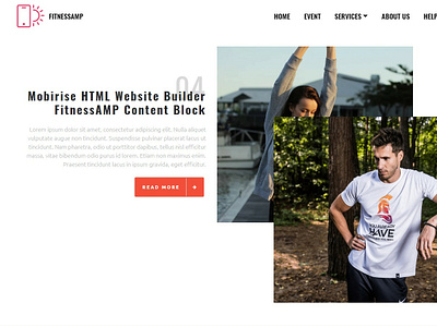 Mobirise HTML Website Builder -  FitnessAMP Content Block