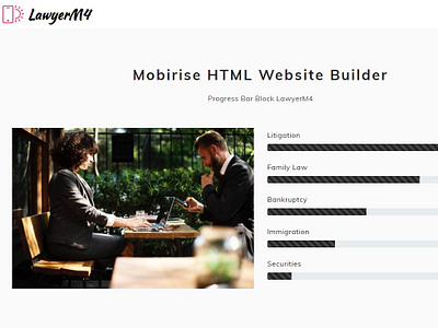 Mobirise HTML Website Builder - Progress Bar Block LawyerM4 bootstrap builder clean css design digital free html5 mobile mobirise responsive software template web webdesign webdevelopment website website builder website creator website maker