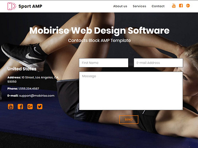 Mobirise Web Design Software - Contacts Block AMP Template bootstrap builder css design download free html html5 mobile mobirise responsive software template web webdesign webdevelopment website website builder website creator website maker