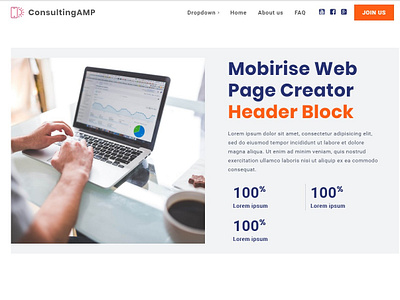 Mobirise Web Page Creator - Header Block ConsultingAMP Theme bootstrap css design free html html5 mobile mobirise responsive software template web webdesign webdevelopment website website builder website creator website maker