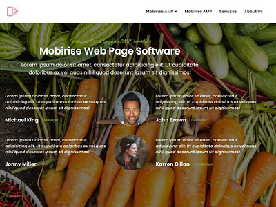 Mobirise Web Page Software -  Features Block OrganicAMP Template