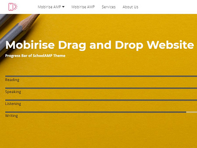 Mobirise Drag and Drop Website Builder - Progress Bar bootstrap builder css design free html html5 mobile mobirise responsive software template web webdesign webdevelopment website website builder website creator website maker