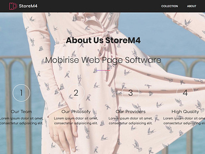 Mobirise Web Page Software - About Us StoreM4 bootstrap design mobile responsive software webdesign webdevelopment website website builder website maker