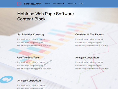 Mobirise Web Page Software - Content Block StrategyAMP