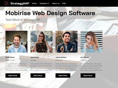 Mobirise Web Design Software - Team Block of StrategyAMP bootstrap builder clean css css3 design download html5 mobile mobirise responsive software template web webdesign webdevelopment website website builder website creator website maker