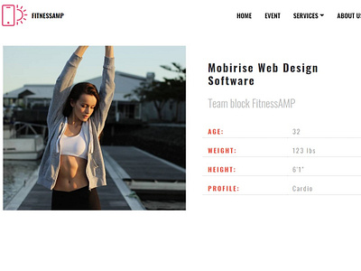 Mobirise Web Design Software -  Team block FitnessAMP