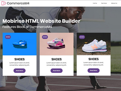 Mobirise HTML Website Builder - Features Block of CommerceM4 bootstrap builder css3 design digital download free html5 illustration mobile mobirise responsive software template webdesign webdevelopment website website builder website creator website maker