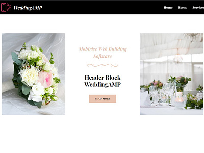 Mobirise Web Building Software -  Header Block WeddingAMP