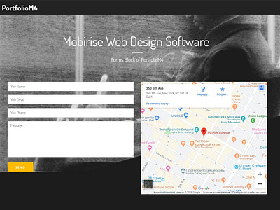 Mobirise Web Design Software -  Forms Block of PortfolioM4