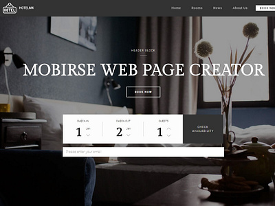 Mobirise Web Page Creator - header Block of HotelM4