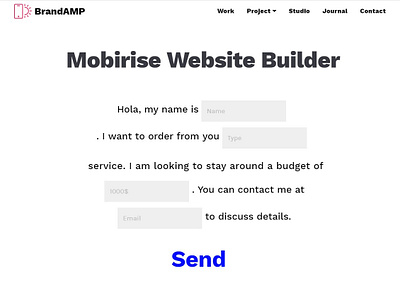 Mobirise Website Builder — Form Block BrandAMP