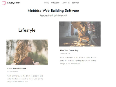 Mobirise Web Building Software — Features Block LifeStyleAMP bootstrap builder clean design download free html html5 illustration mobile mobirise responsive software template webdesign webdevelopment website website builder website creator website maker