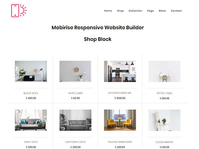 Mobirise Responsive Website Builder — Shop Block bootstrap builder clean design digital download html html5 illustration mobile mobirise responsive software template webdesign webdevelopment website website builder website creator website maker