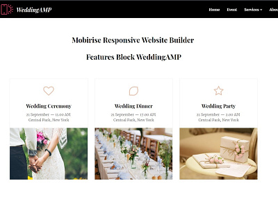 Mobirise Web Page Creator — Header Block ServiceAMP