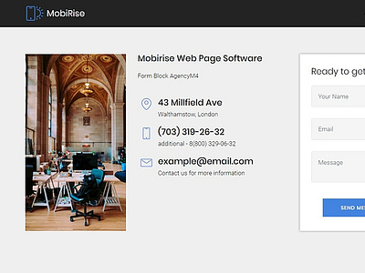 Mobirise Web Page Software —  Form Block AgencyM4