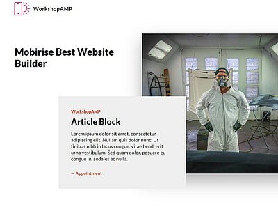 Mobirise Best Website Builder — Article Block WorkshopAMP bootstrap html5 illustration mobile responsive webdesign webdevelopment website website builder website maker