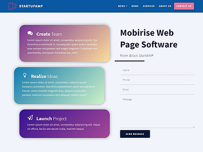 Mobirise Web Page Software — Form Block StartupAMP bootstrap mobile mobirise responsive software webdesign webdevelopment website website builder website maker