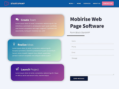 Mobirise Web Page Software — Form Block StartupAMP