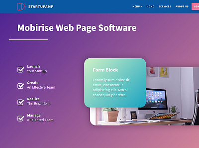 Mobirise Responsive Website Builder — Form Block StartAMP bootstrap design html5 mobile mobirise responsive software webdesign webdevelopment website builder