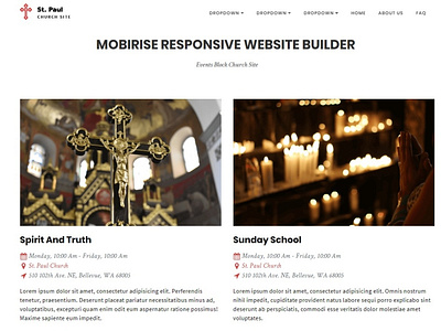 Mobirise Responsive Website Builder — Events Block