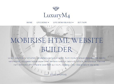 Mobirise HTML Website Builder — LuxuryM4 Template bootstrap free mobile mobirise responsive software webdesign webdevelopment website website builder