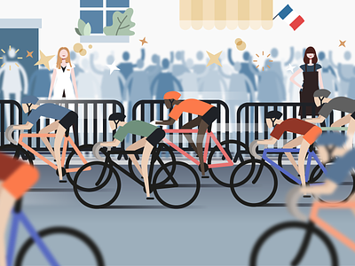 Tour de France art direction bicycle bike cycling illustrator roadbike simple storyboard styleframe tour de france vector