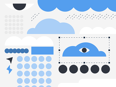 Cloud types animation cloud flat icon simple vector