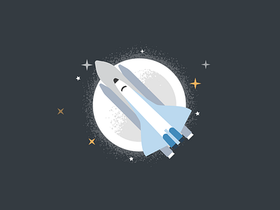 Nasa - Blog Image design flat grainient icon illustration moon nasa rocket space spaceship stars