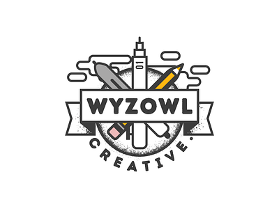 Wyzowl Creative Banner banner blog clouds emblem grainient icon illustration pen pencil stylus vector