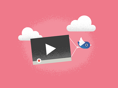 Video & Social - Blog Image bird cloud flat grainient illustration social twitter video