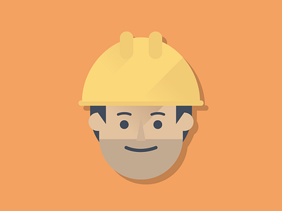 Safety First build construction face flat helmet icon illustration people safety simple