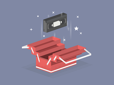 Is video in your toolbox?? illustrator isometric retro simple toolbox tools vector vhs video