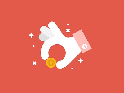 Trying my hand blog coin hand illustration simple vector