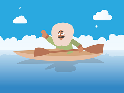 Row row row yer boat. animation boat canoe character design characters inuit vector