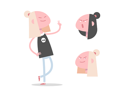 Girlo animation character character design female fun girl people simple vector