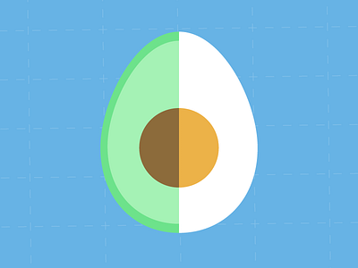 Eggocado animation avacado egg flat icon illustration simple vector