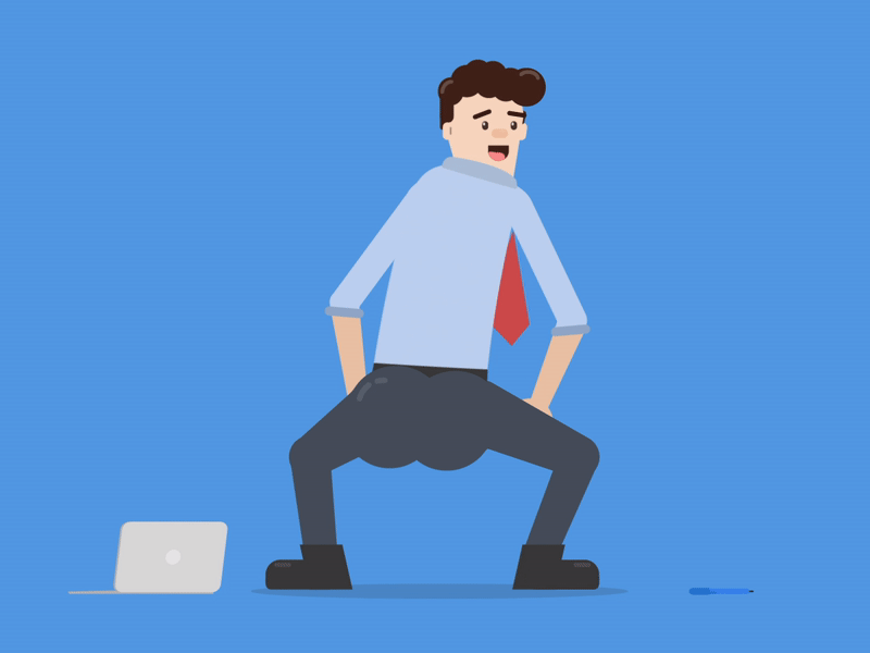 twerking at work 2019 2d animation aftereffects animation dance design dribbble illustration motion office pc twerk work