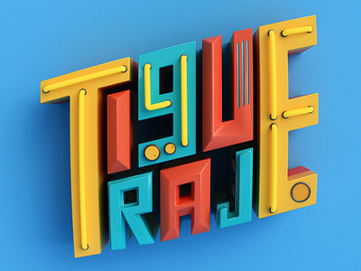 Tigueraje 3d cinema4d dribbble graphicdesign render retro retro design typography