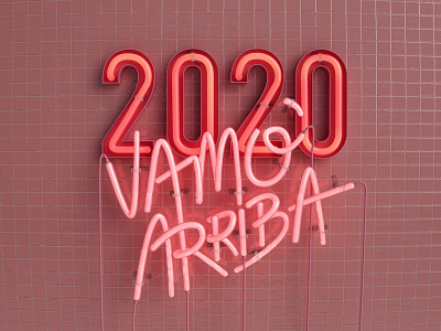 2020 Neon sign 2020 3d c4d cinema4d design dribbble graphicdesign illustration neon neon light neon sign new year pink render