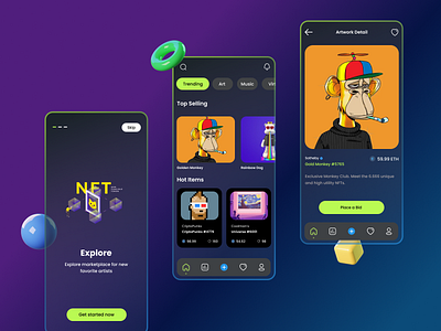 NFT Marketplace Mobile App UI