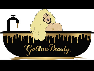 Goldnn Beauty Primary Logo branding graphic design logo